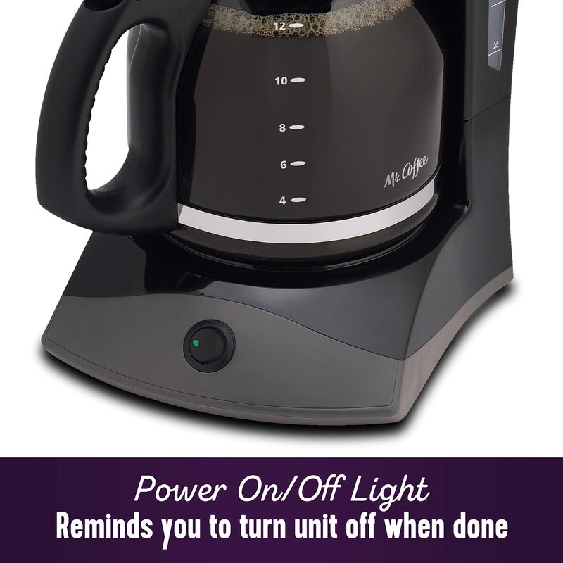 Mr. Coffee Black Coffee Maker, 12 Cups, with Auto Pause and Glass Carafe, Perfect for Home and Office Use - Image 5