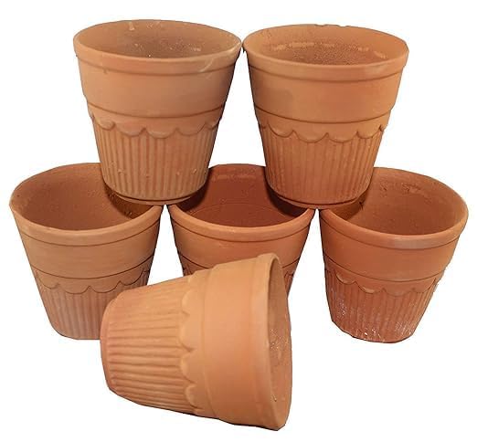 Awadh 12 PCS Traditional Indian Desi Chai Tea CupGlass Clay Terracotta Tea Cup Brown - Image 1