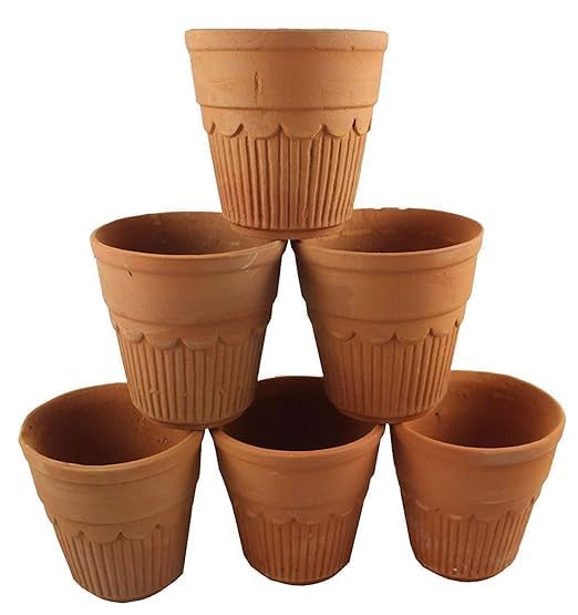 Awadh 12 PCS Traditional Indian Desi Chai Tea CupGlass Clay Terracotta Tea Cup Brown - Image 2