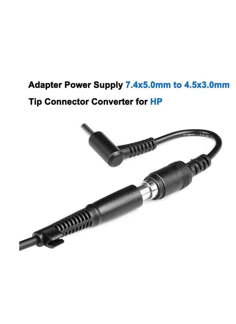 Ntech NTECH Tip Adapter Converter Cable (7.4mm To 4.5mm)15cm Length For HP Stream Specter Pavilion Envy EliteBook Split Chromebook K0Q39AA (Black)  - Image 5