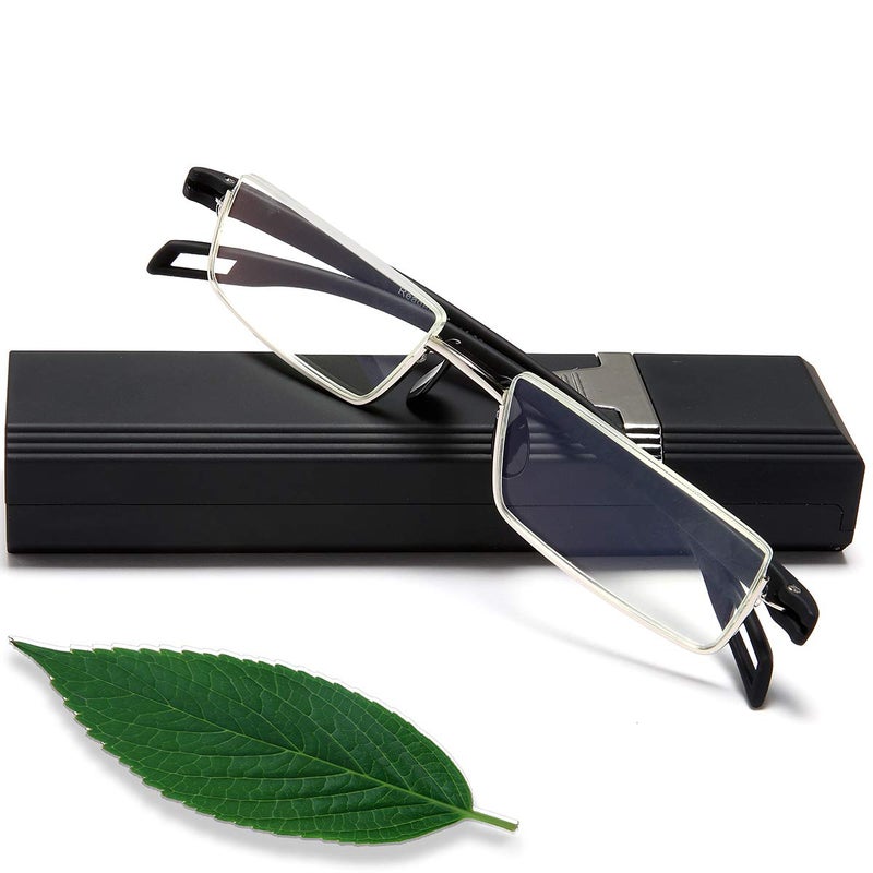 EYEURL Blue Light Blocking Reading Glasses Half Rim Computer Readers for Women Men Classic Fashion Eyeglass for Reading Magnification 175