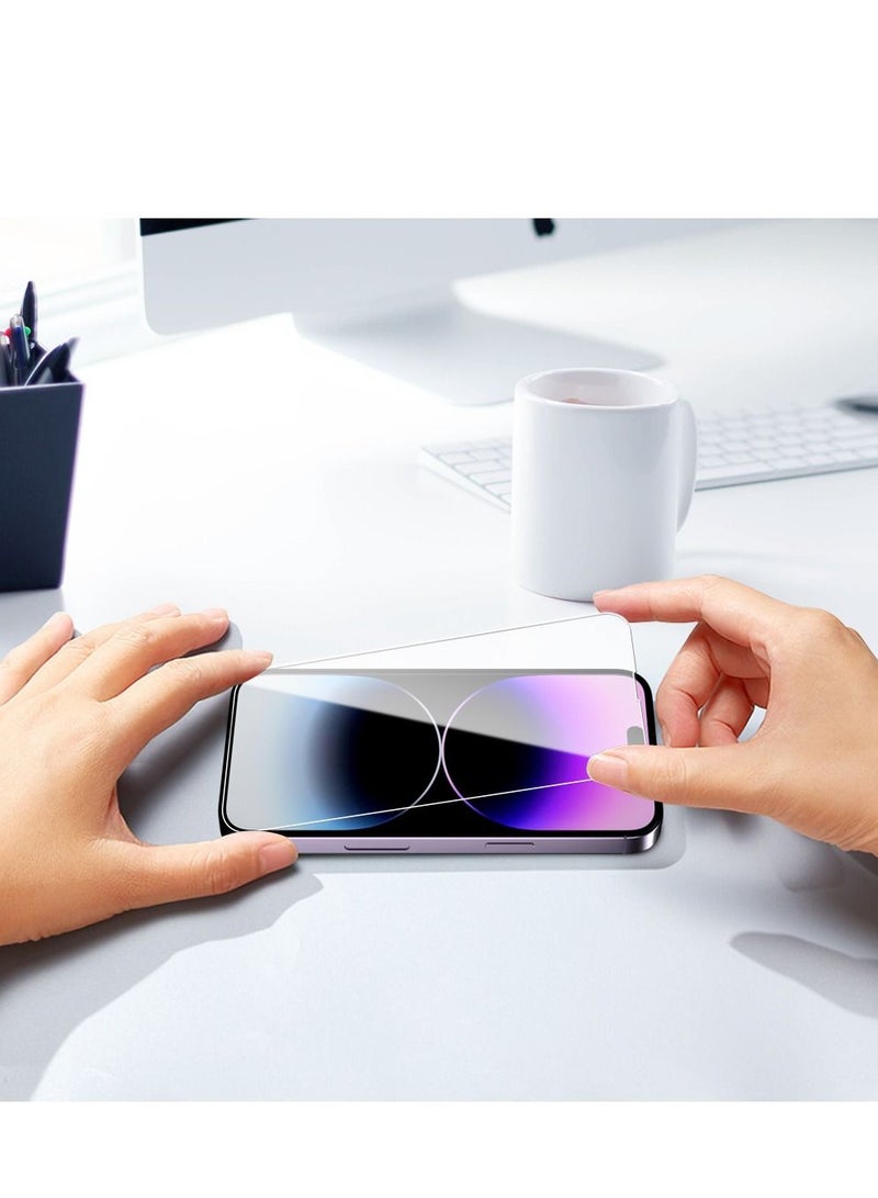 BORTONY Tempered Glass Screen Protector for 14/14 Pro/13/13 Pro 6.1 Inch Easy Installation Bubble Free HD Clear Scratch Resistant Anti-Fingerprint Full-Screen Coverage Compatible with Apple iPhone 14 Pro - Image 2