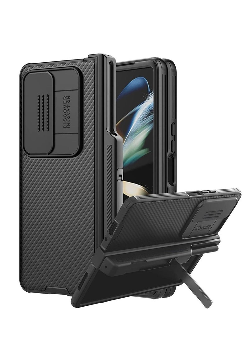 ELTRAZONE ELTRAZONE for Samsung Galaxy Z Fold 4 Case with Kickstand & Slide Camera Cover, Hinge Protection with S Pen Holder 360° All-Inclusive Protective Case for Samsung Galaxy Z Fold 4 5G (Black)