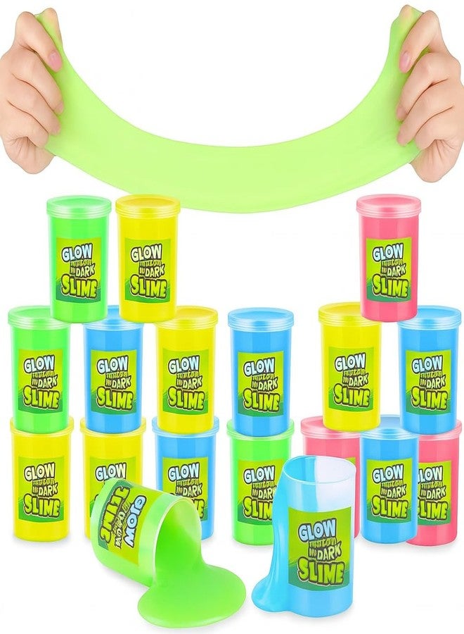 Playbees سلايم بلايبيز المتوهج في الظلام - عبوة من 12 قطعة - ألوان نيون: أزرق، أخضر، وردي، أصفر - مجموعة سلايم متوهجة للأطفال - هدايا للحفلات، حشوات لأكياس الهدايا - Image 1