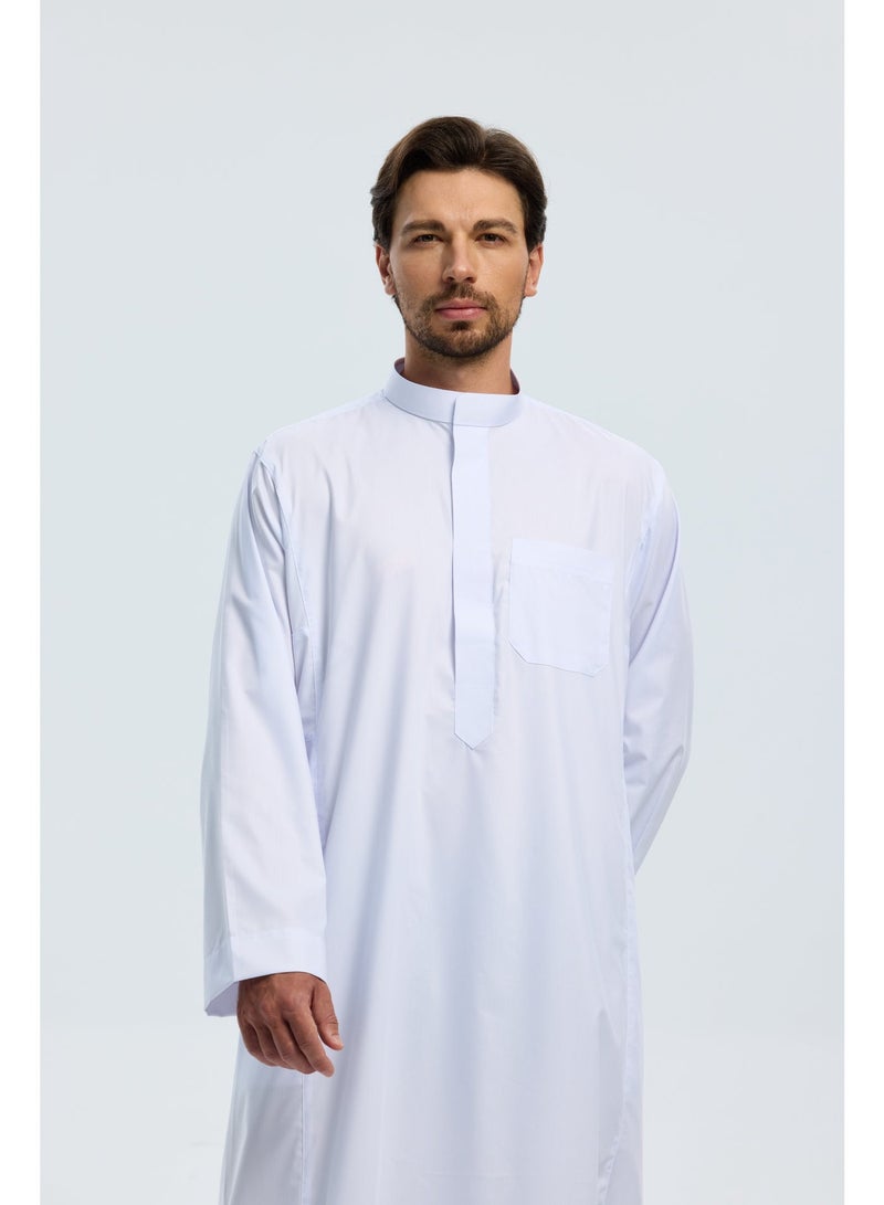AL HARAMAIN Thobe Men's white high-end Saudi-style thobe - Image 1