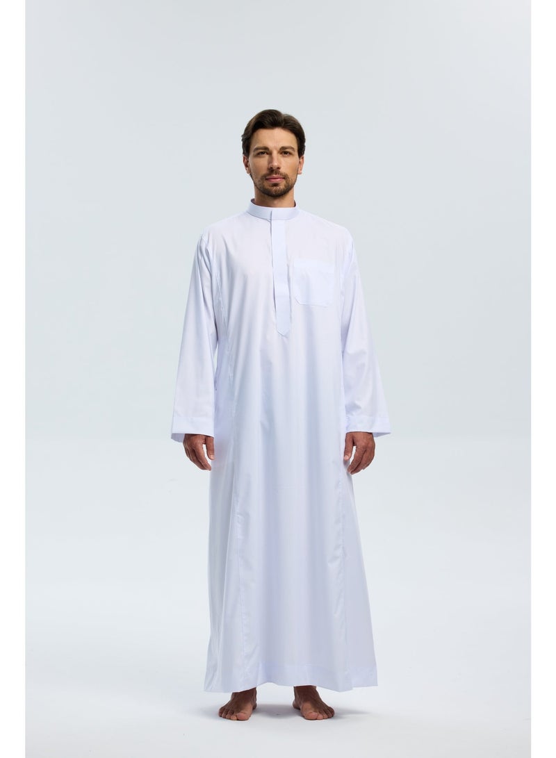 AL HARAMAIN Thobe Men's white high-end Saudi-style thobe - Image 3