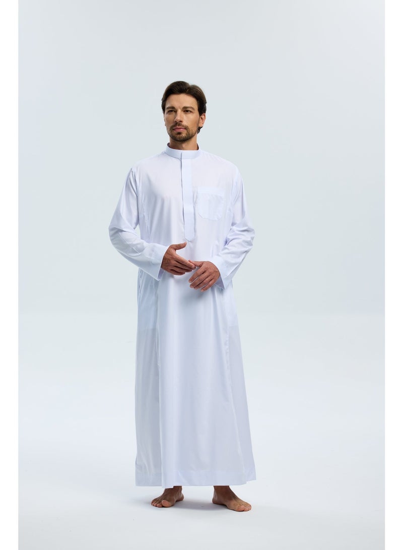 AL HARAMAIN Thobe Men's white high-end Saudi-style thobe - Image 2