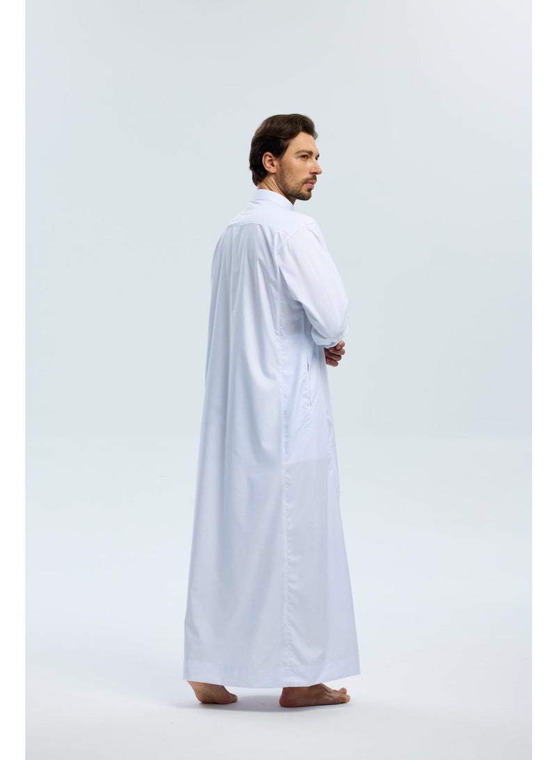 AL HARAMAIN Thobe Men's white high-end Saudi-style thobe - Image 4