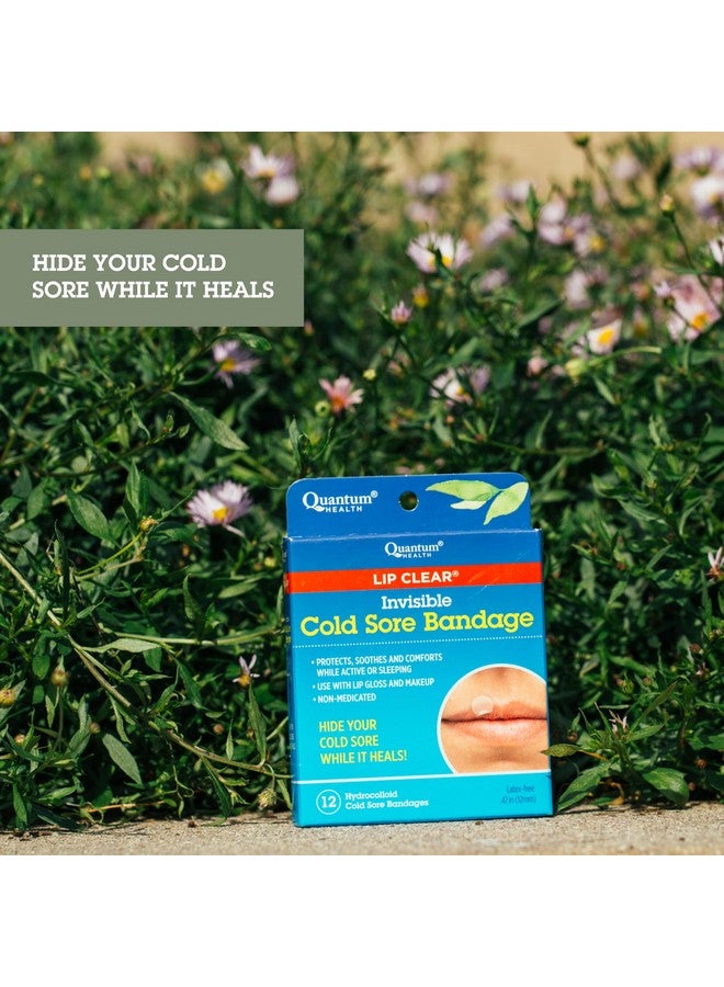 Quantum Health Lip Clear Invisible Cold Sore Bandage, Fever Blister Patch - Patch Soothes and Protects, Hides Cold Sores, Helps Prevent Contamination, 12 Ct - Image 1