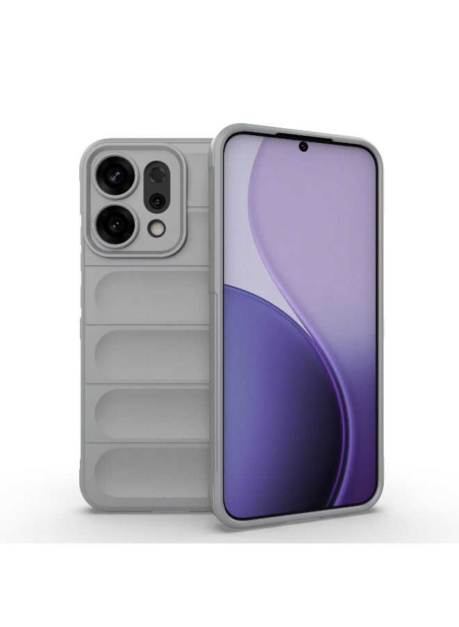 جراب موبايل ماجيك شيلد  سيليكون مضاد للصدمات وحمايه للكاميرا متوافق  Oppo Reno 14 (رمادي) - Image 1