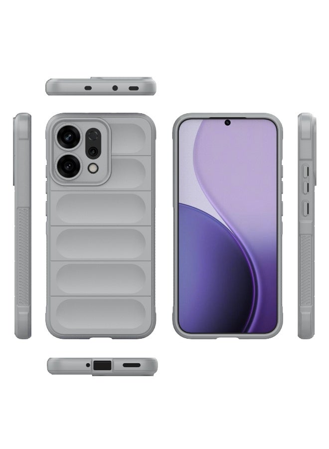 جراب موبايل ماجيك شيلد  سيليكون مضاد للصدمات وحمايه للكاميرا متوافق  Oppo Reno 14 (رمادي) - Image 2