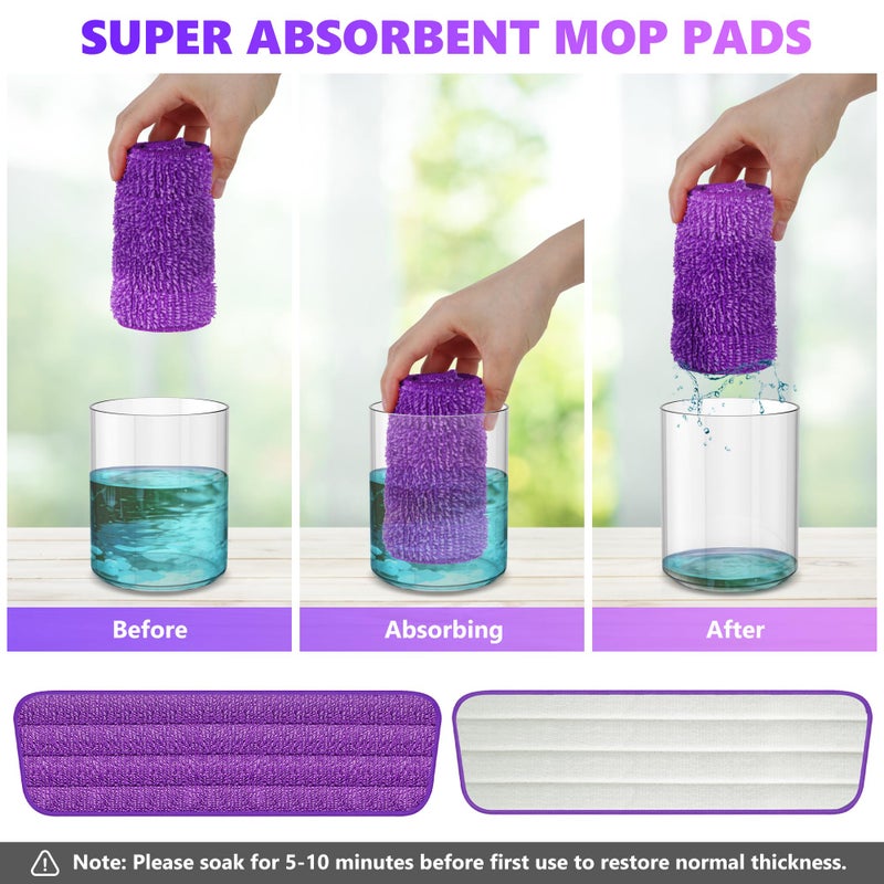 ILAVCOOL 6 Pack Reusable Mop Pads Compatible with Swiffer PowerMop, Wood Floor Pads Microfiber Mop Replacement Refills Machine Washable for All Floor Surfaces - Image 4