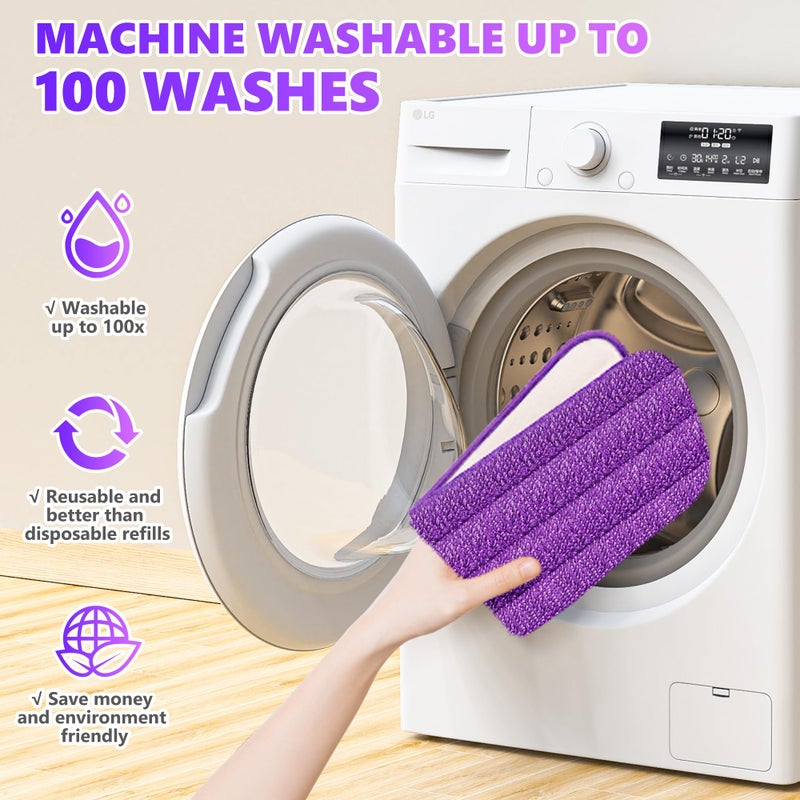 ILAVCOOL 6 Pack Reusable Mop Pads Compatible with Swiffer PowerMop, Wood Floor Pads Microfiber Mop Replacement Refills Machine Washable for All Floor Surfaces - Image 3