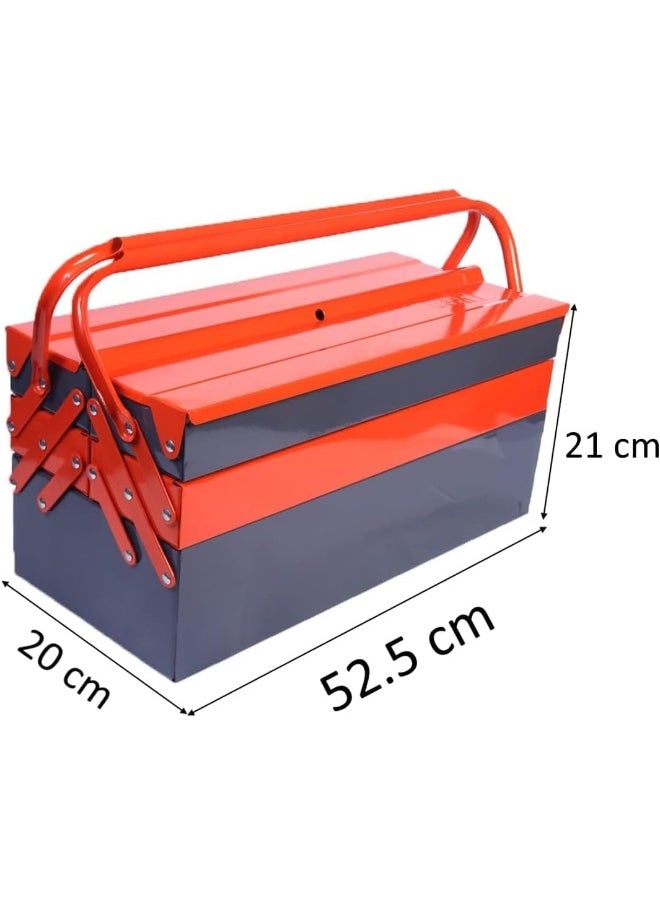 Poaker 5 Compartment Metal Tool Box With Double Handle  - Image 2