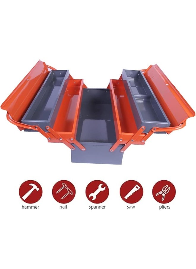 Poaker 5 Compartment Metal Tool Box With Double Handle  - Image 3
