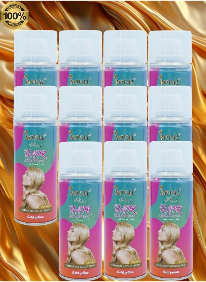 ROVAL - 11 Pieces Roval Temporary Hair Color Spray Gold Yellow 125ml - Image 1