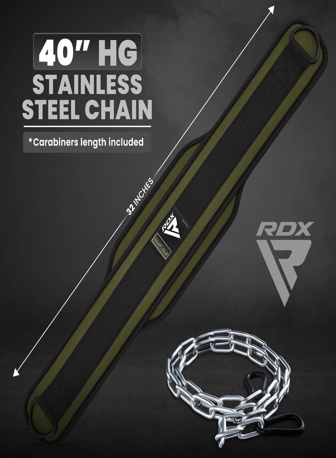 RDX Dip Belt for Weight Lifting, Heavy Duty 36 Inch Adjustable Steel Chain, Dipping Belt Chin Pull Ups Gym Training Bodybuilding Powerlifting Fitness Workout, 6” Padded Neoprene Back Support Men Women - Image 3