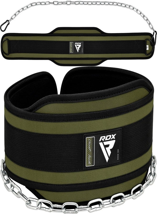 RDX Dip Belt for Weight Lifting, Heavy Duty 36 Inch Adjustable Steel Chain, Dipping Belt Chin Pull Ups Gym Training Bodybuilding Powerlifting Fitness Workout, 6” Padded Neoprene Back Support Men Women - Image 1