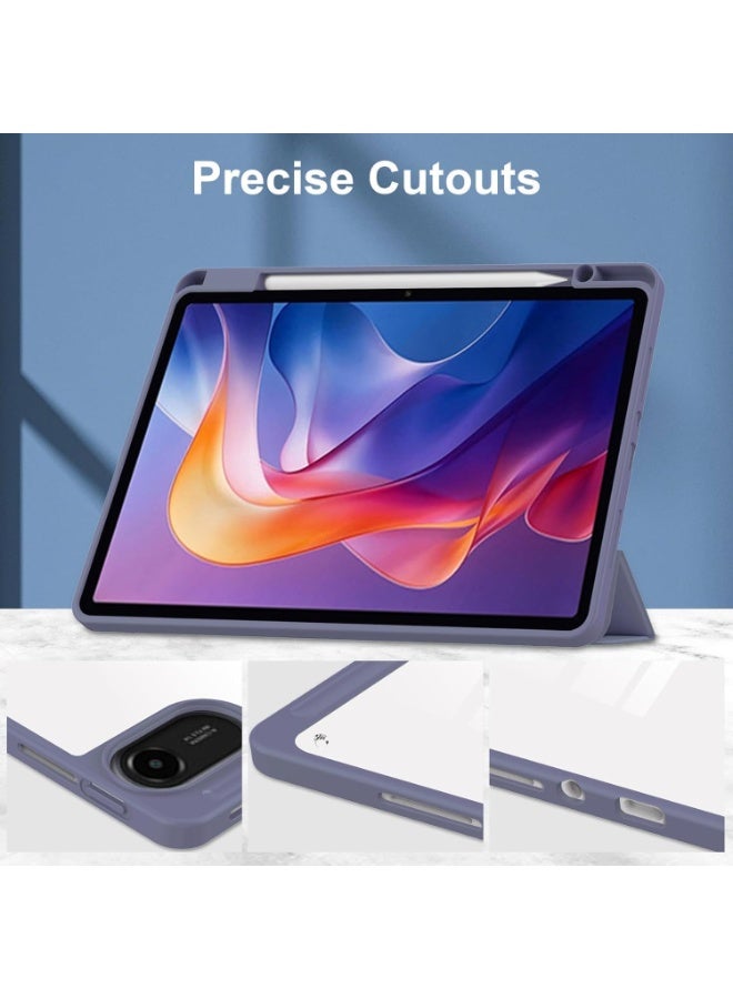 غطاء متوافق مع هواوي ميت باد 11.5 إس (2024)/11.5 (2025/2023)/إير 11.5، مزود بحامل قلم، غطاء TPU نحيف مقاوم للصدمات مع غطاء خلفي شفاف واقٍ هواوي ميت باد 11.5 إس - (لافندر) - Image 3