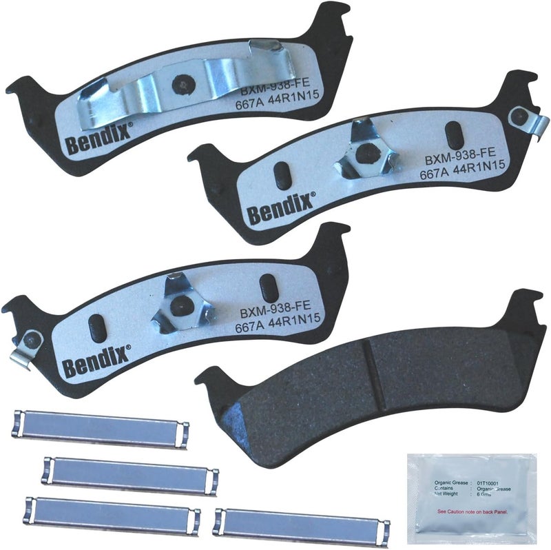 Bendix Fleet Metlok MKD667AFM Semi-Metallic Rear Brake Pads for Ford Explorer Sport Trac 2005-2004 - Image 1