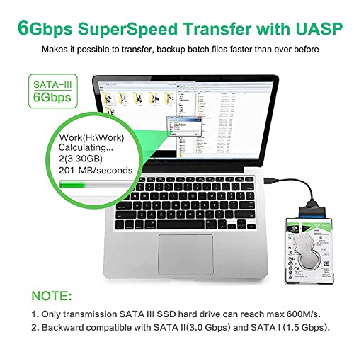 Etzin USB 3.0 & Type-C SATA, USB-C USB 3.0 SATA Adapter Hard Disk Driver SSD Adapter Cable for 2.5" SSD/HDD Drives External Converter Cable-(EPL-258TC) - Image 5