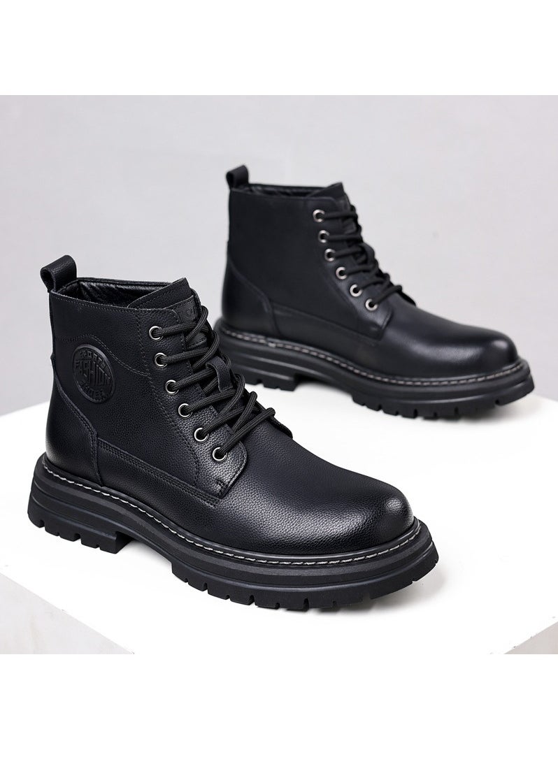 KUYING - New Men's Casual Leather Boots - Image 1