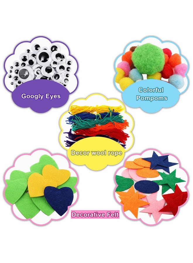TOPZEA TOPZEA 12 Pack Hand Puppet Making Kit, Kids Craft and Art Aupplies Felt Sock Puppet Creative DIY Make Your Own Puppets Kits with Pompoms and Wiggle Googly Eyes Storytelling Role Play Party Supplies - Image 2