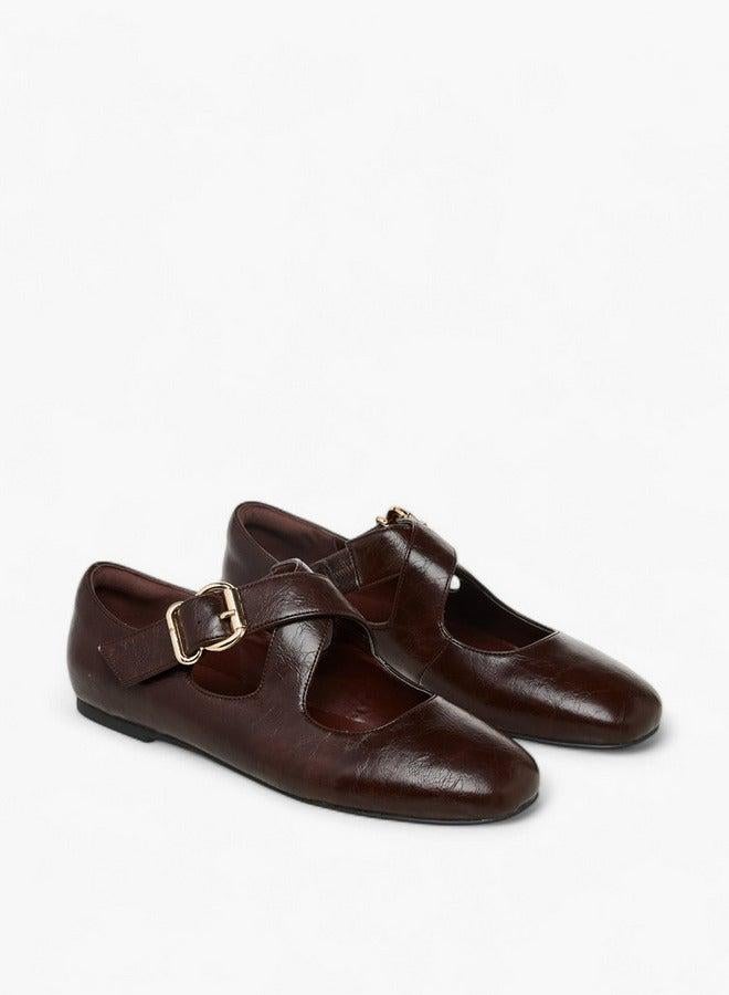 سيليست حذاء باليرينا نسائي سادة بإبزيم - Image 3