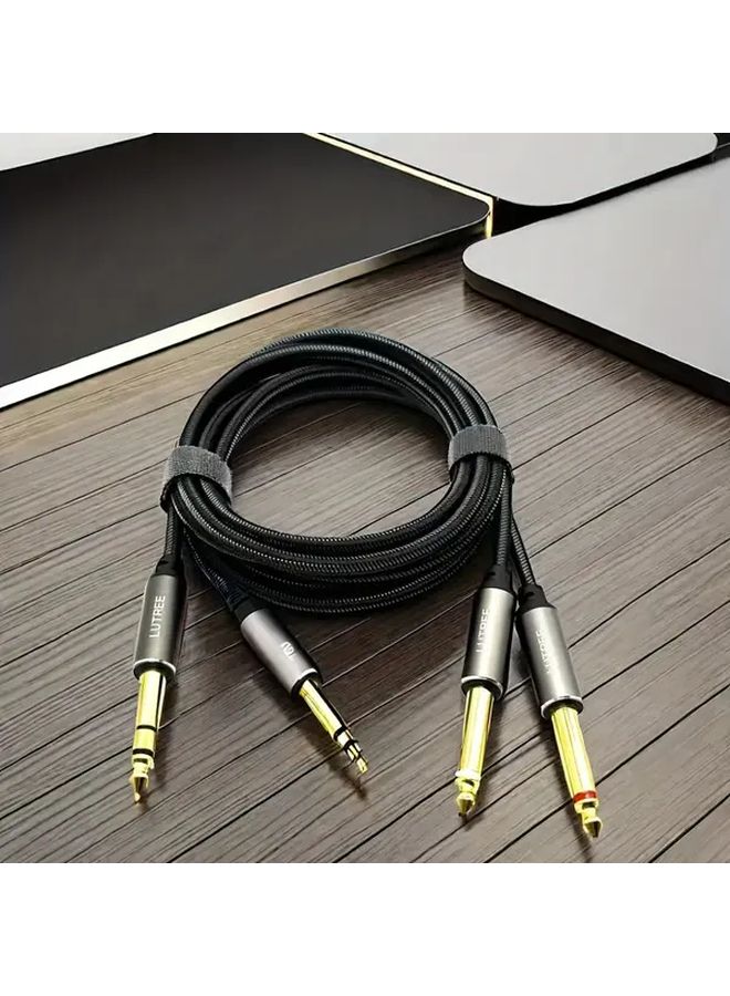 6.5mm Mono To Dual Stereo Jack Audio Cable 196.85inch Male To Male - Image 5