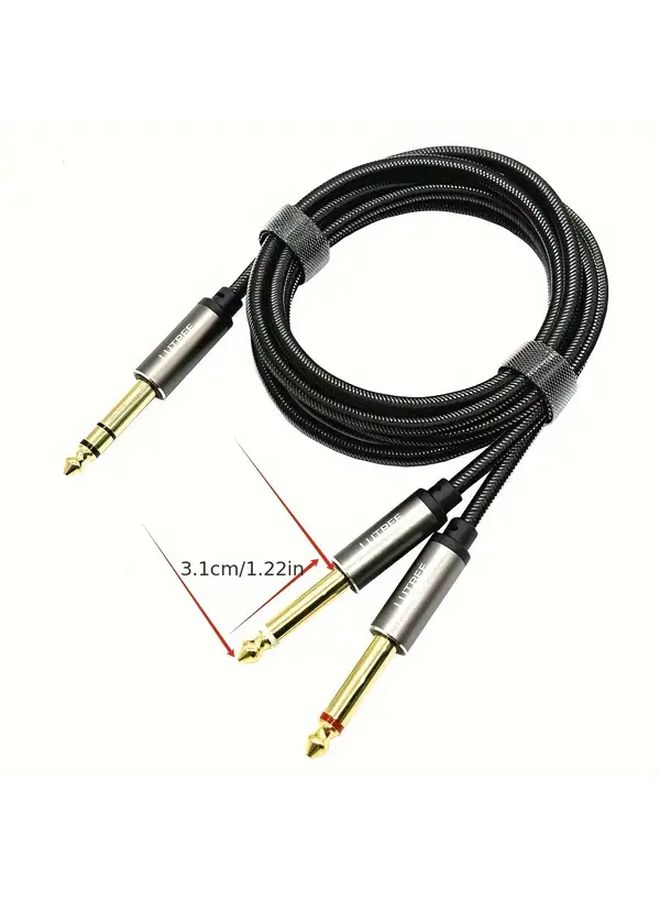 6.5mm Mono To Dual Stereo Jack Audio Cable 196.85inch Male To Male - Image 2