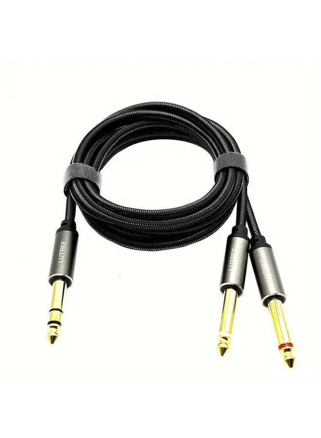 6.5mm Mono To Dual Stereo Jack Audio Cable 196.85inch Male To Male - Image 3