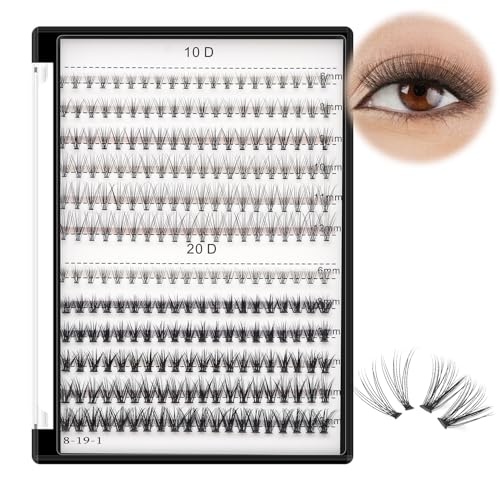 Bodermincer 10D /20D Mixed, 0.07mm /0.10 mm Mixed, 8-12mm,10-14mm,12-16mm,14-18mm,16-20mm and Under Eyelashes Mixed C Curl Natural False Eyelash Extension Soft Lashes Individual Eyelashes (8-12mm Mixed) - Image 1