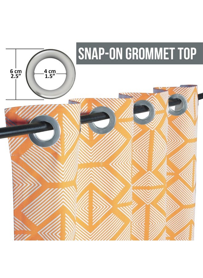 Story@Home Story@Home Window Curtains 5 Feet Long Set of 1 | Bohemian Curtains | Geometric Design Cotton Curtain | Light Filtering Curtains for Windows | Curtains for Living Room | (116 x 152 cm, Orange)  - Image 5