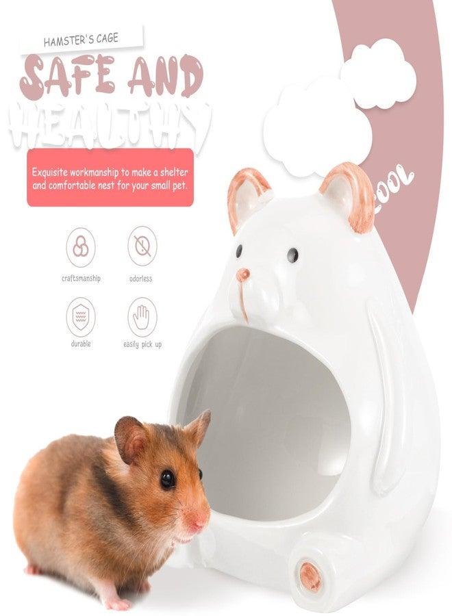 Balacoo Hamster House Ceramic Chinchilla Cooling House Pet Nest for Guinea Pig Comfortable - Image 3