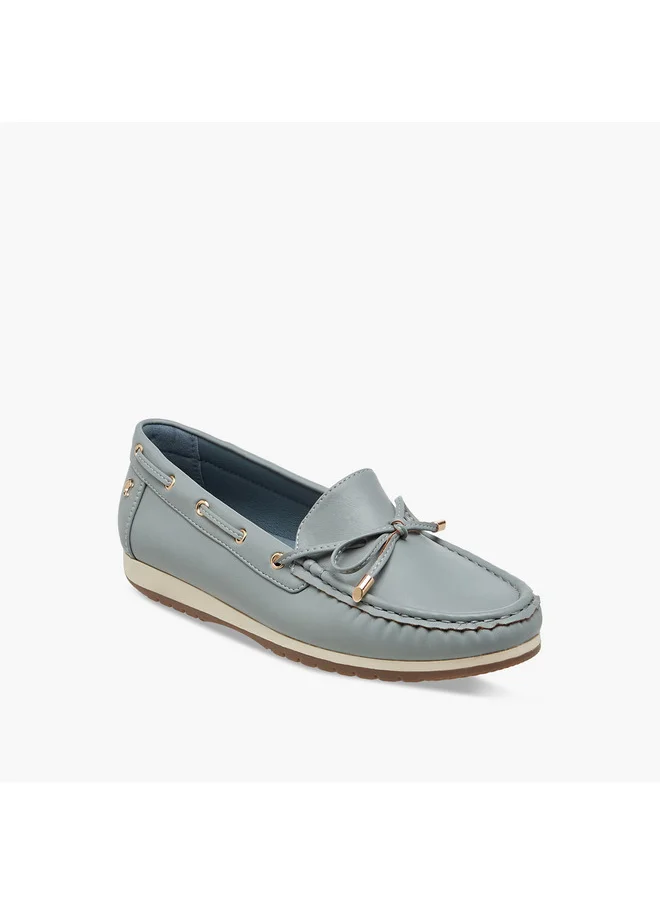 لو كونفورت Women's Bow Accent Slip-On Moccasins