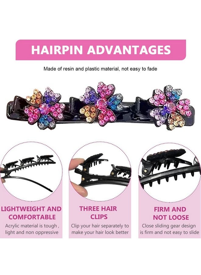 PALAY 4Pcs Sparkling Braided Hair Clips Girls Crystal Stone Hair Braid Accessories Fashion Hairpins Hair Styling Sectioning Clips For Thick Hair, Multi - Image 3