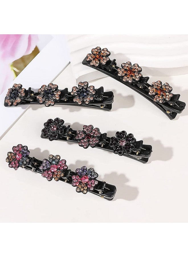 PALAY 4Pcs Sparkling Braided Hair Clips Girls Crystal Stone Hair Braid Accessories Fashion Hairpins Hair Styling Sectioning Clips For Thick Hair, Multi - Image 5