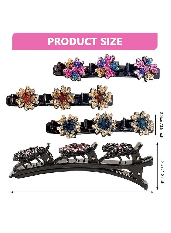 PALAY 4Pcs Sparkling Braided Hair Clips Girls Crystal Stone Hair Braid Accessories Fashion Hairpins Hair Styling Sectioning Clips For Thick Hair, Multi - Image 2
