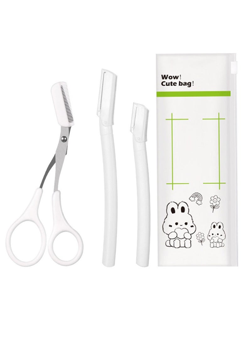 ماي أونلي ماكينة حلاقة الحواجب للنساء، ماكينة حلاقة للوجه للنساء، عبوة من 3 قطع لإزالة شعر الوجه بأمان، ماكينة حلاقة للوجه مع غطاء، أداة تقشير البشرة للنساء أدوات مكياج للعناية بالوجه - Image 1