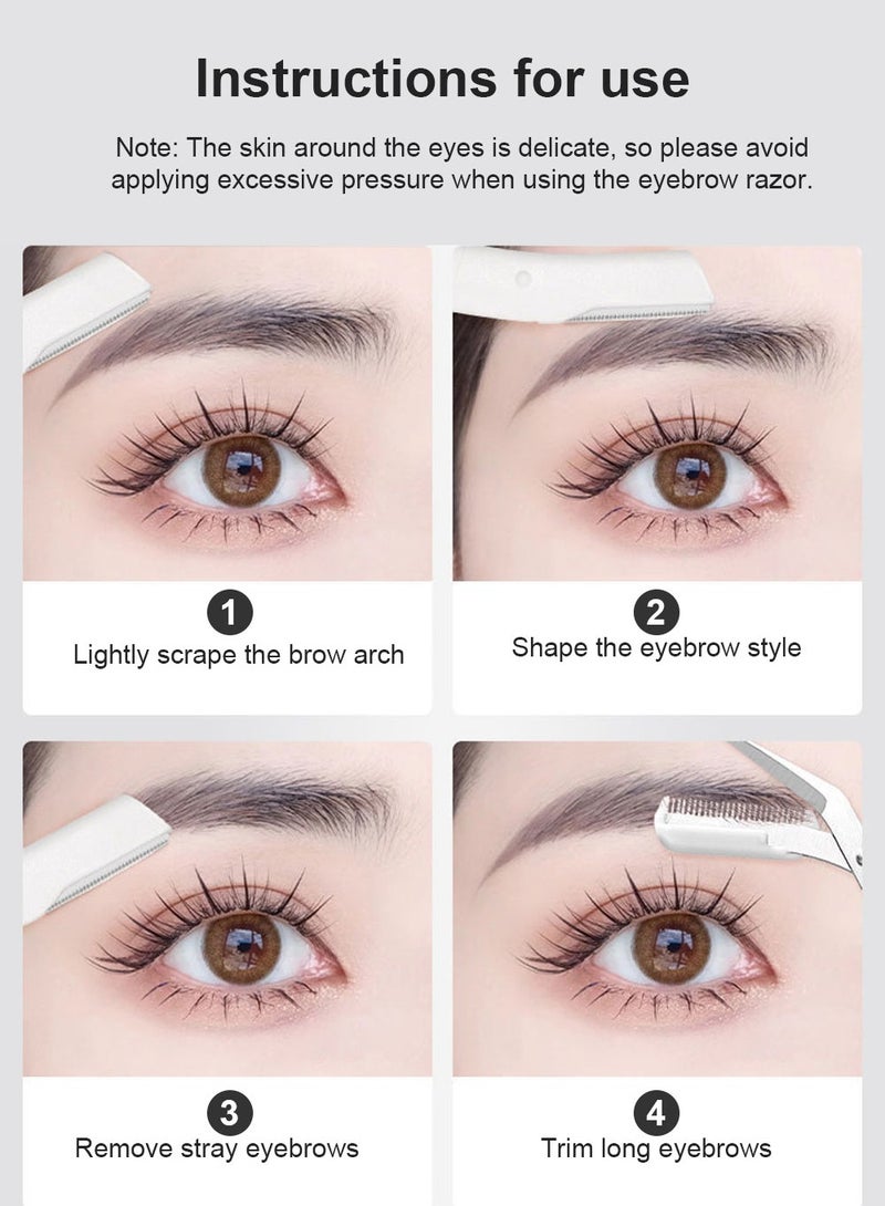 ماي أونلي ماكينة حلاقة الحواجب للنساء، ماكينة حلاقة للوجه للنساء، عبوة من 3 قطع لإزالة شعر الوجه بأمان، ماكينة حلاقة للوجه مع غطاء، أداة تقشير البشرة للنساء أدوات مكياج للعناية بالوجه - Image 5