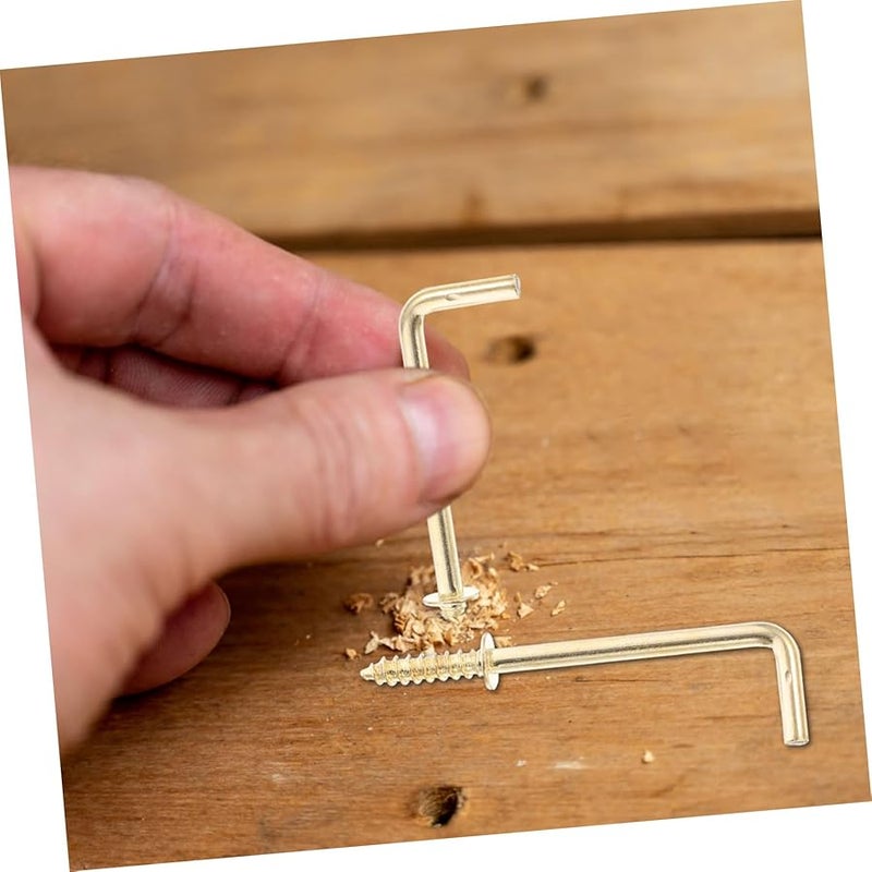 براغي ذهبية ذاتية التنصيب 50 قطعة خطافات زاوية قائمة لتعليق الصور ثقيلة التحمل لتزيين المنزل - Image 4