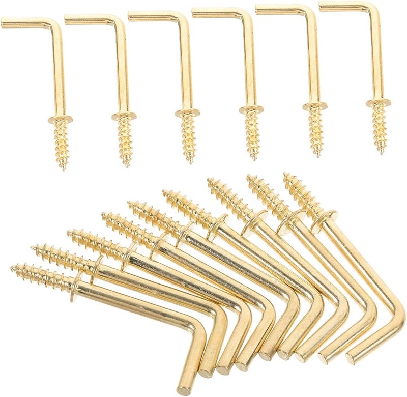 براغي ذهبية ذاتية التنصيب 50 قطعة خطافات زاوية قائمة لتعليق الصور ثقيلة التحمل لتزيين المنزل - Image 1