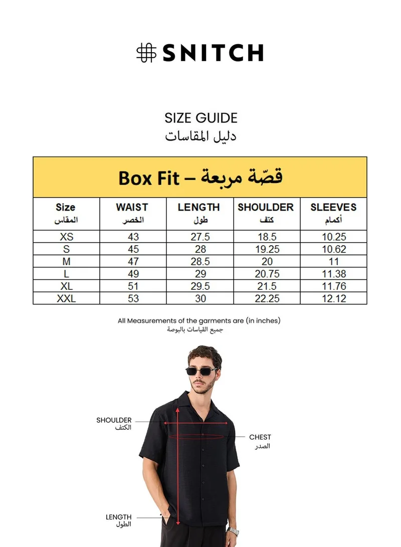 Snitch Sage Green Sage Green Textured Half Sleeve Boxy Vacation Shirt for Men | Best Price UAE