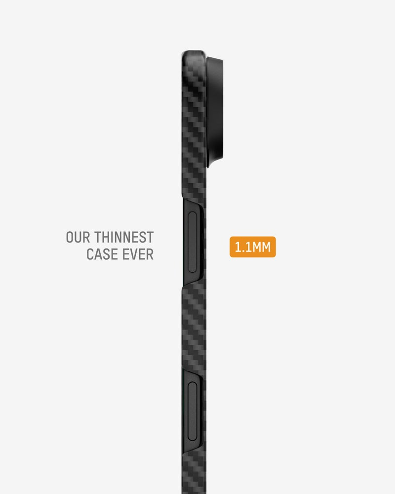 Mous for iPhone Air Case Slim, Compatible with MagSafe - Super Thin - Magnetic Phone Cover Compatible with iPhone 17 Air, Carbon Fibre, Black - Image 3