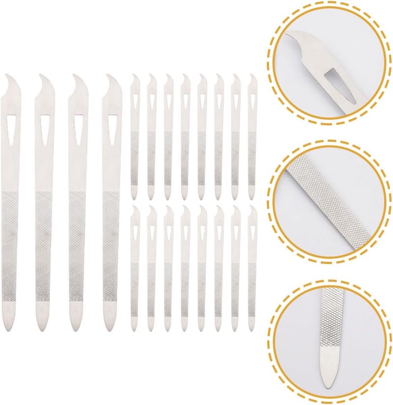 20pcs Stainless Steel Curved Nail Files and Metal Nail Buffers for Manicure and Pedicure for Home and Salon Use - Image 3