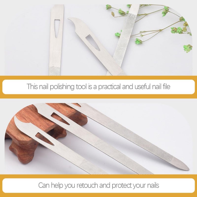 20pcs Stainless Steel Curved Nail Files and Metal Nail Buffers for Manicure and Pedicure for Home and Salon Use - Image 2