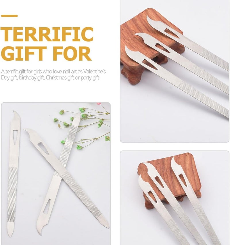 20pcs Stainless Steel Curved Nail Files and Metal Nail Buffers for Manicure and Pedicure for Home and Salon Use - Image 4