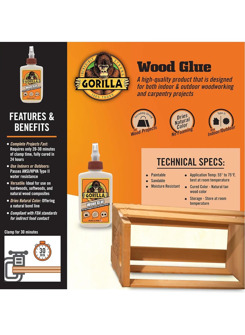 Gorilla Gorilla Wood Glue 4 Ounce Pack of 1  - Image 2