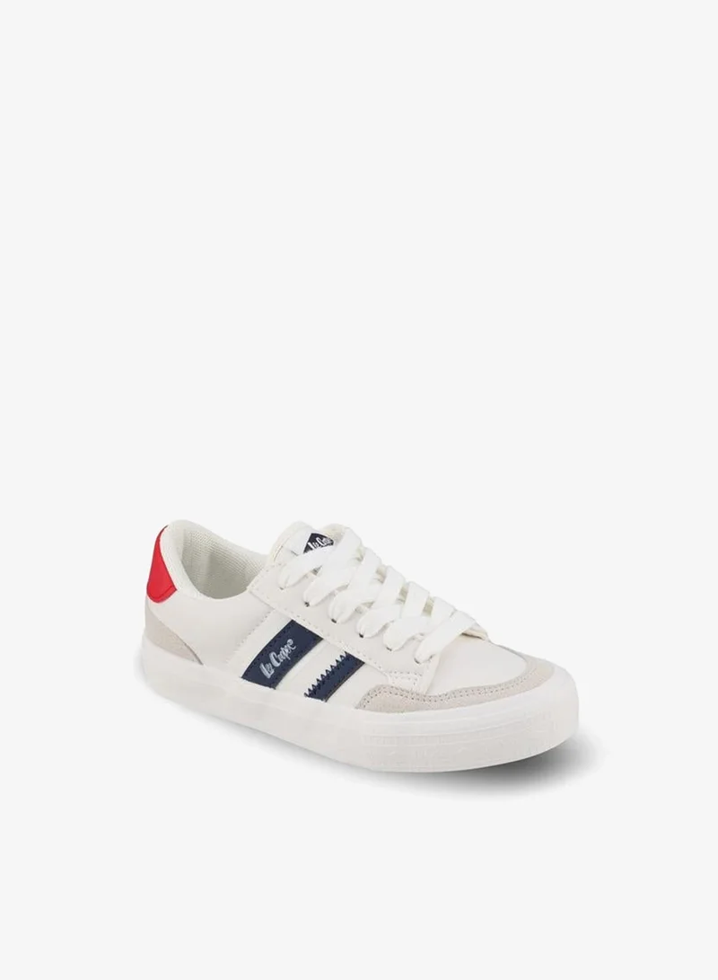 لي كوبر Girls Logo Print Lace-Up Ankle Sneakers