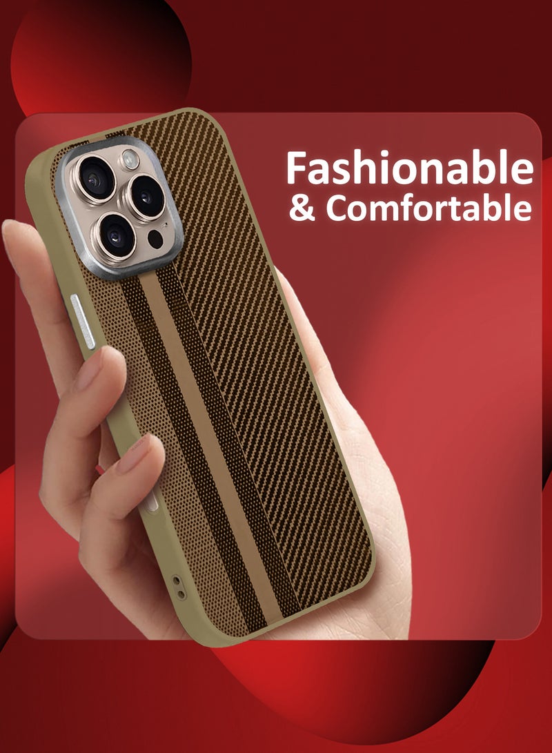 CATANES iPhone 16 Pro Max 2Packs Case Cover Carbon Fiber Pattern Phone Case Slim Shockproof Back Cover with 3D Screen Protector - Carbon Fiber Pattern - Image 3